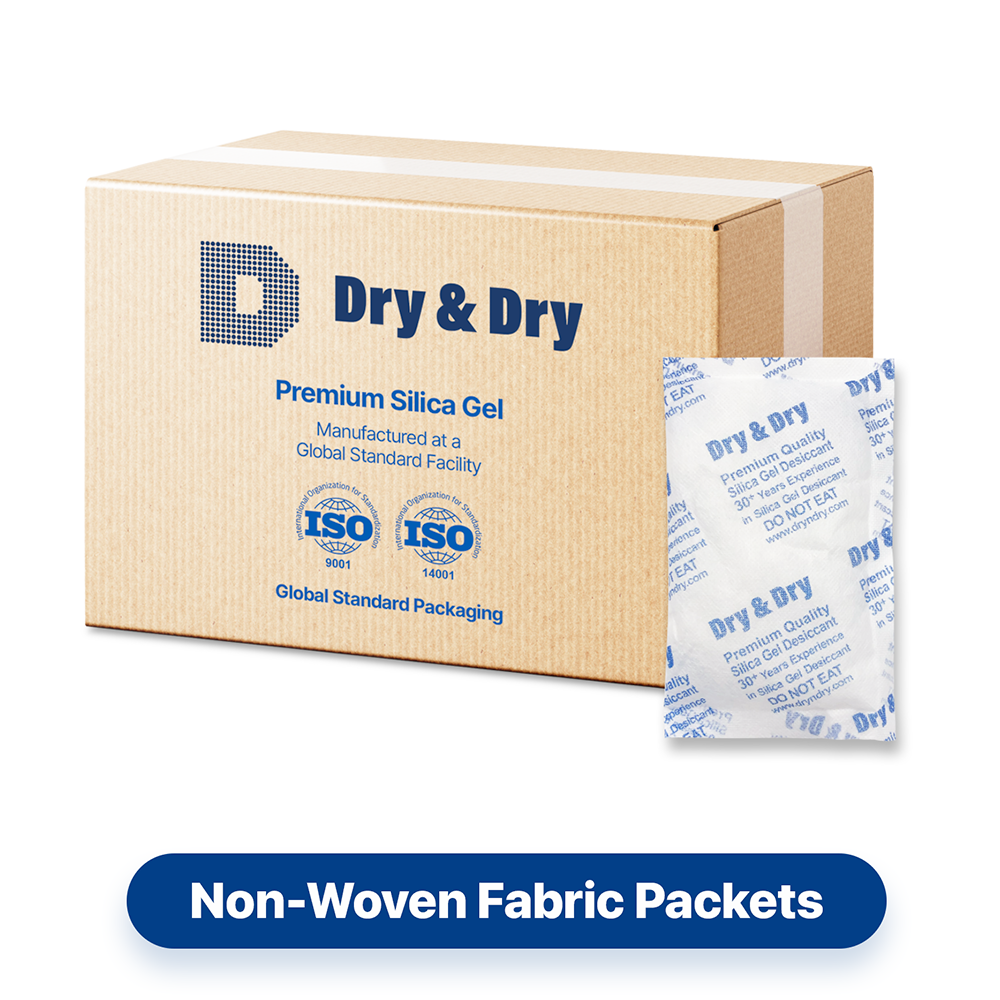 100 Gram [200 Packets]  "Dry & Dry" Premium Silica Gel Desiccant Packets - Rechargeable Non-Woven Fabric (FDA Compliant)