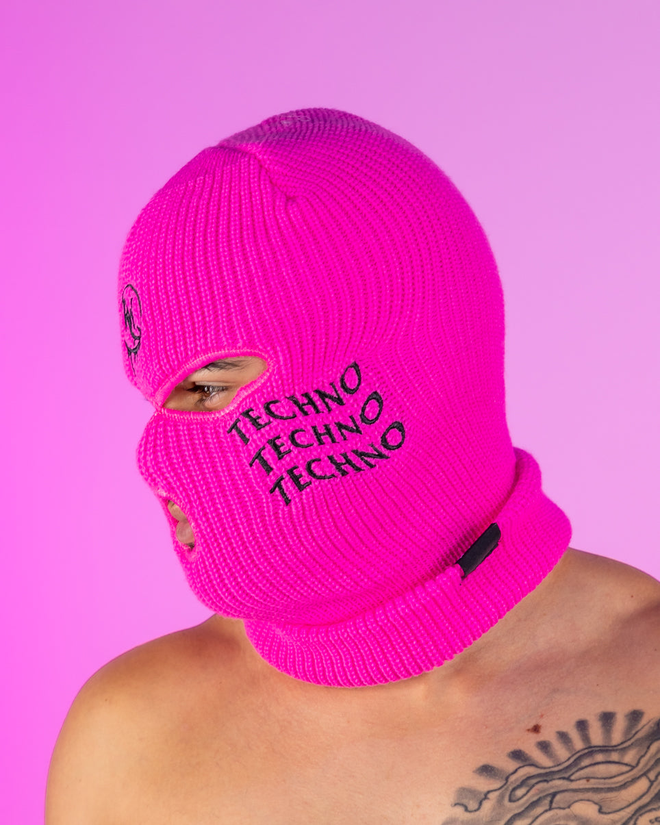 Neon Green House Head Smiles Ski Mask