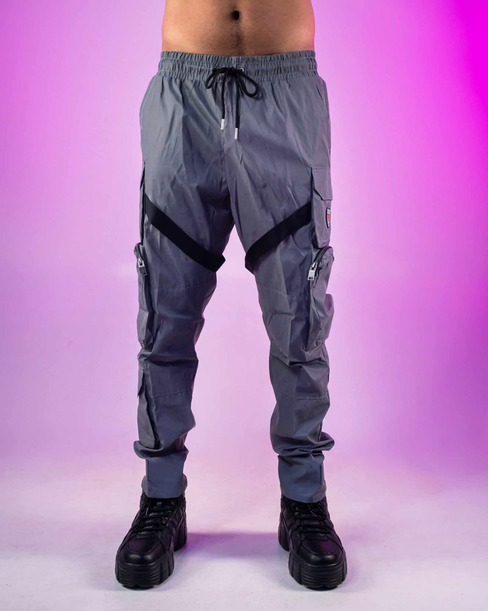 Pink Ribbed and Cuffed Woven Cargo Pants – Rave Wonderland