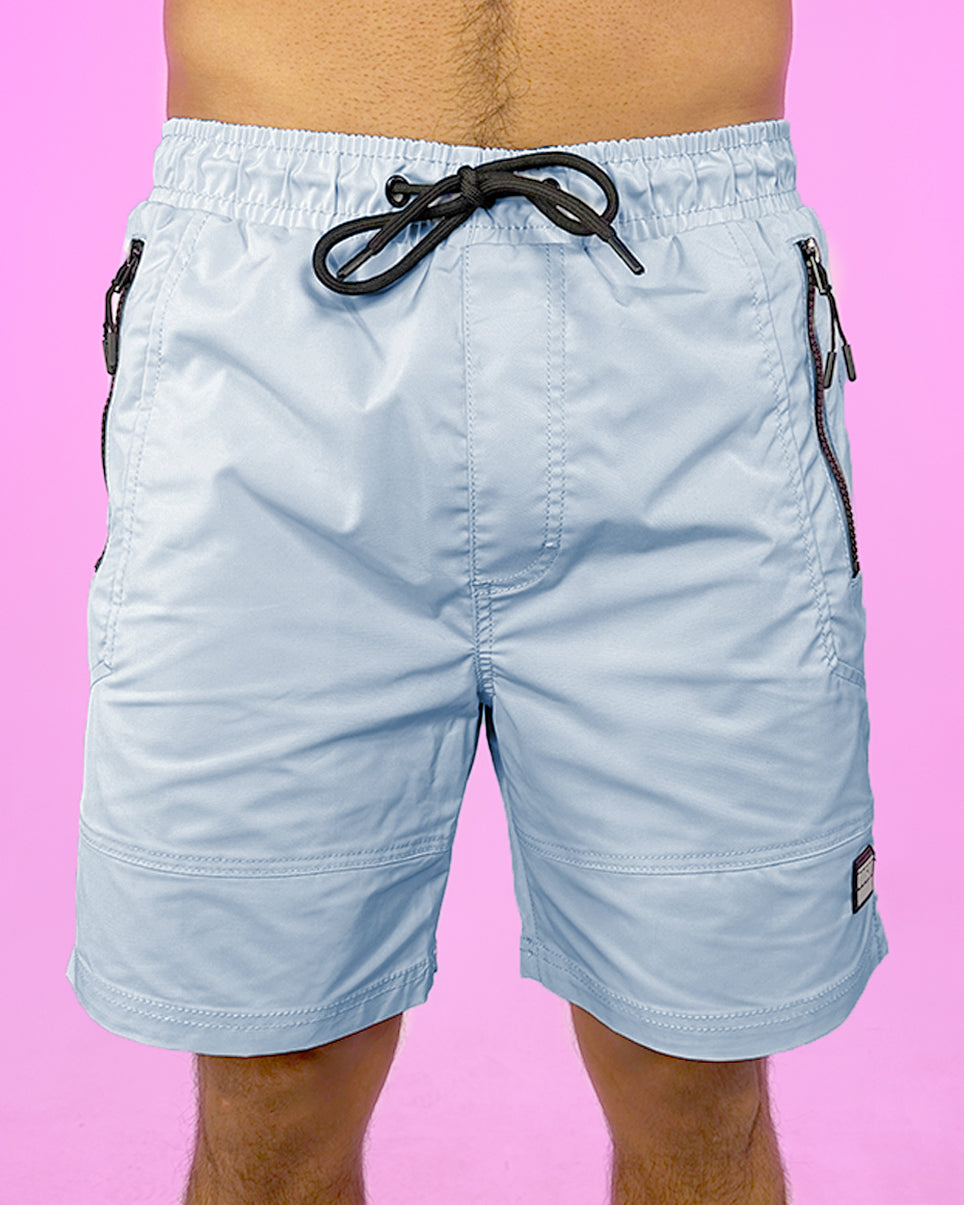 Light Blue Nylon 6 Inch Inseam Shorts – Rave Wonderland