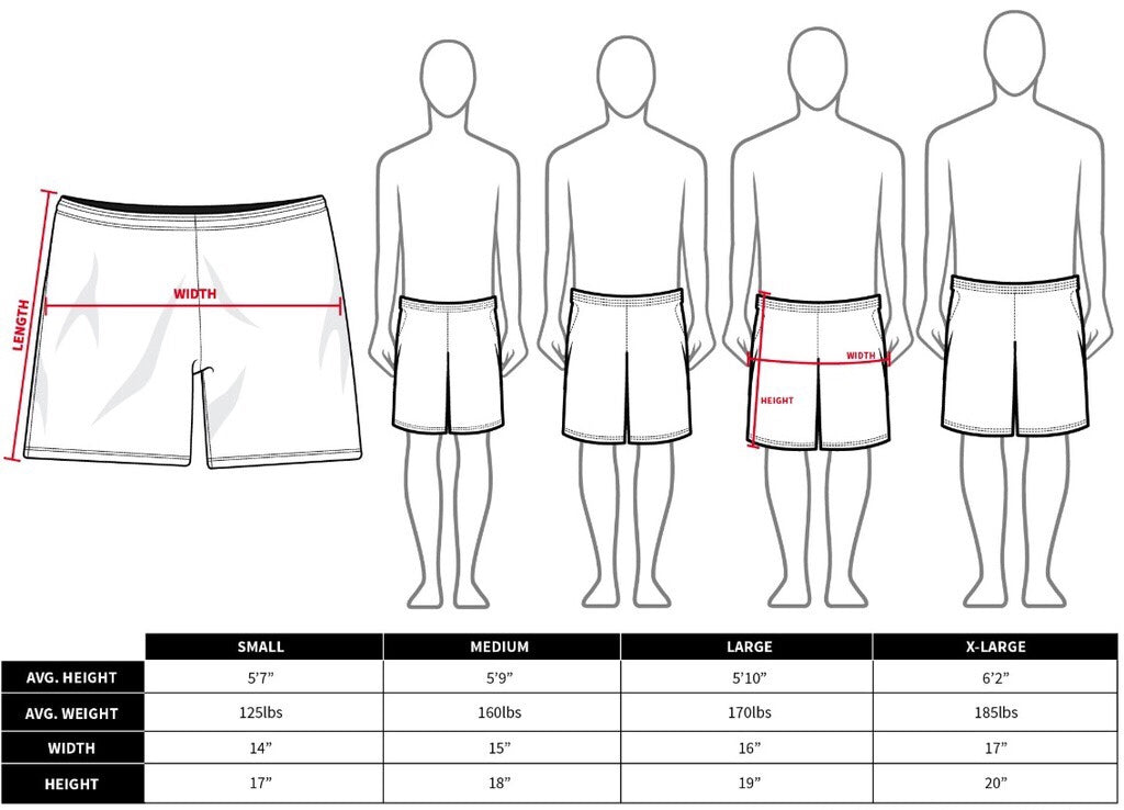 Men's Shorts Size Chart – Rave Wonderland