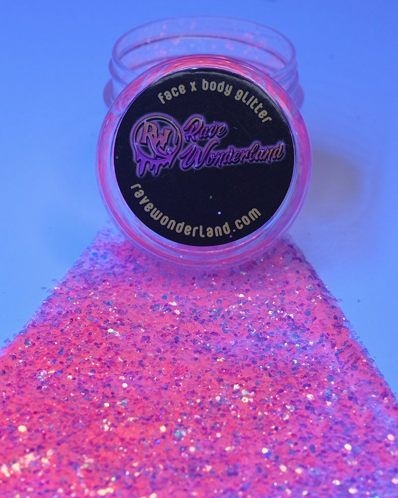 Chunky Body Face Glitter Festival Glitter Peach Pink Iridescent Mix 10g,  50g, 100g Hemway 
