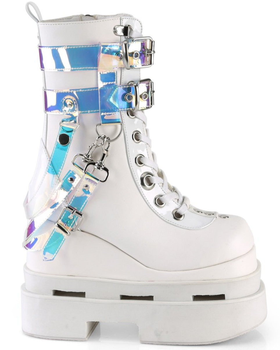 demonia white boots