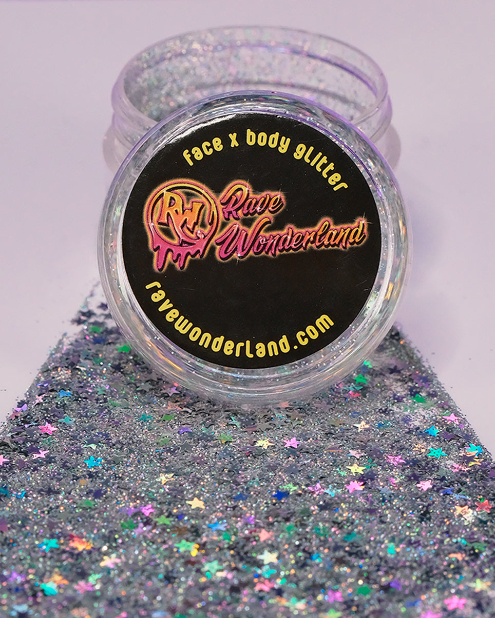 Iridescent White Chunky Glitter – Rave Wonderland