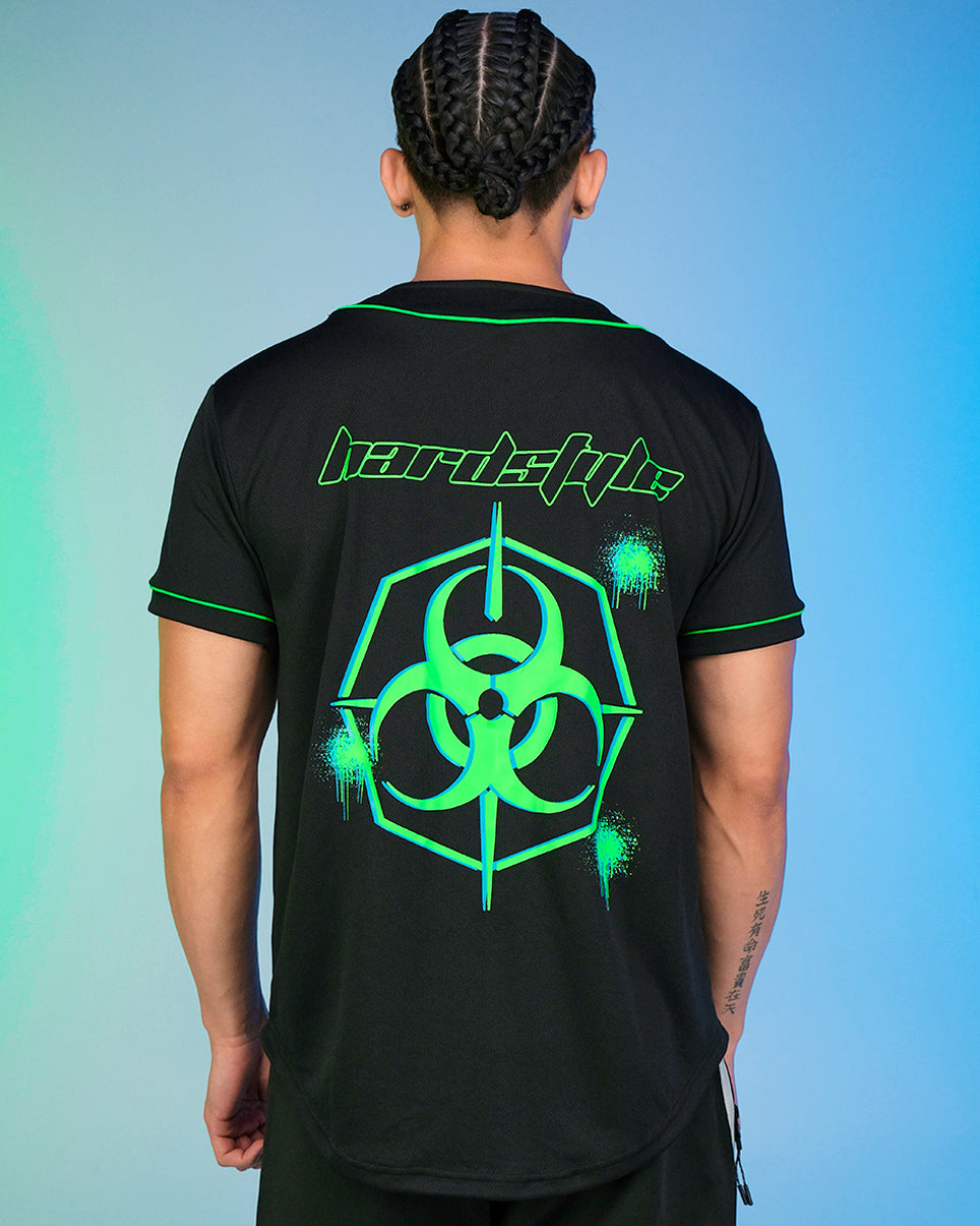 Hardstyle Baddie Anime UV Neon Green Baseball Jersey S | Rave Wonderland | Outfits Rave | Festival Outfits | Rave Clothes