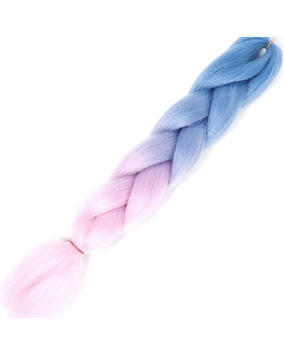 Ombre Light Blue Light Pink Braiding Hair Extensions Rave Wonderland