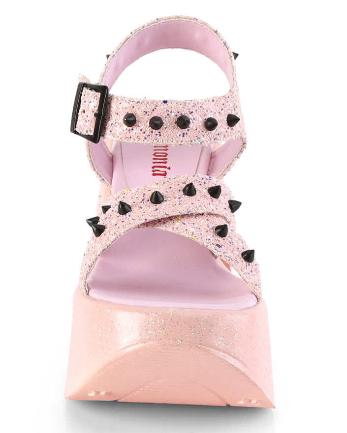 Demonia Baby Pink Star Platform Wedge Sandals