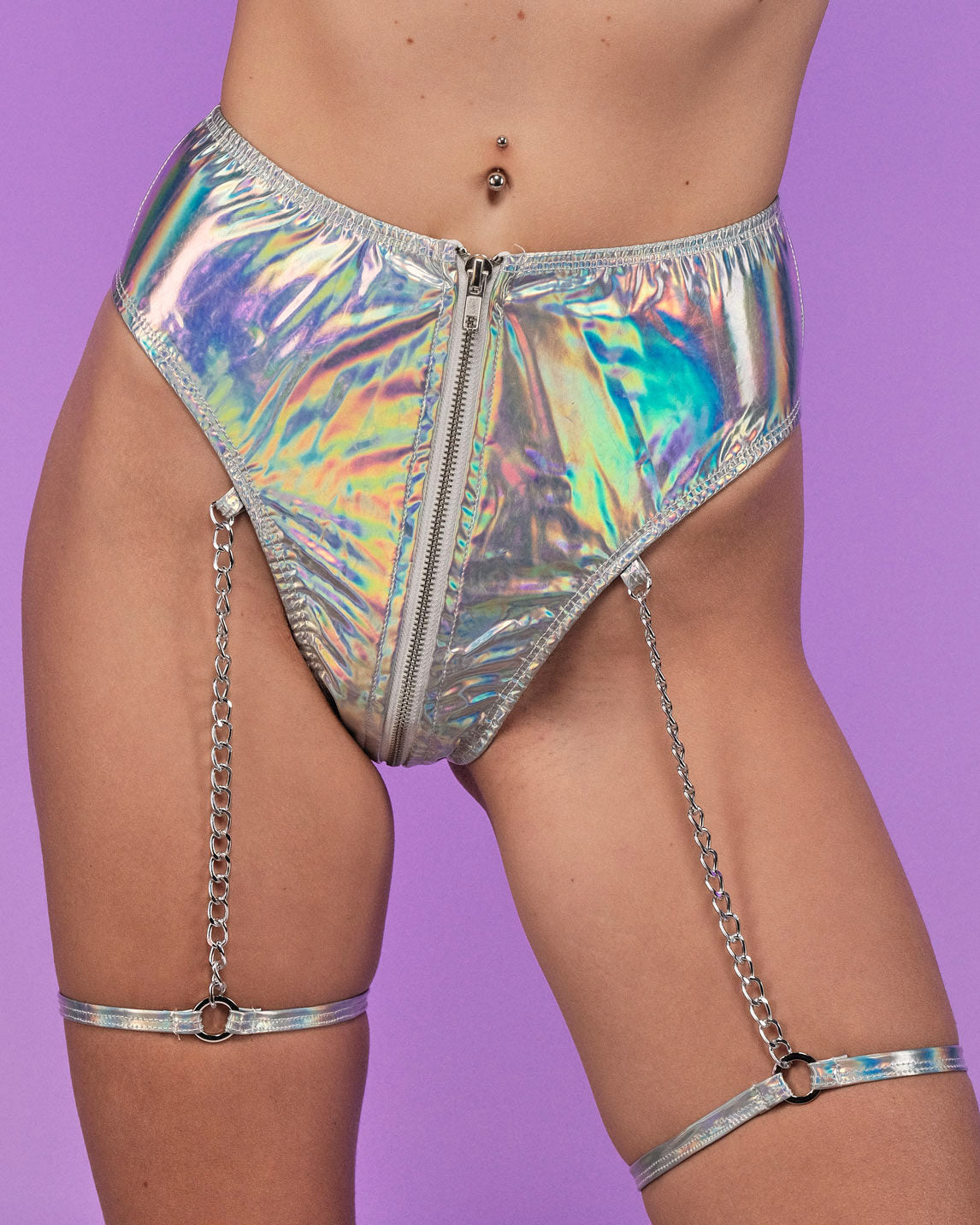 Silver Holographic High Waist Hot Pants Shorts – Moon Behind The Hill