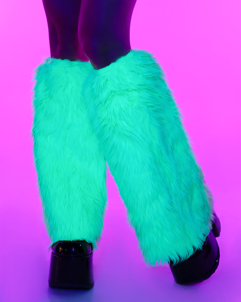 Fluffy Leg Warmers - White - Ladies