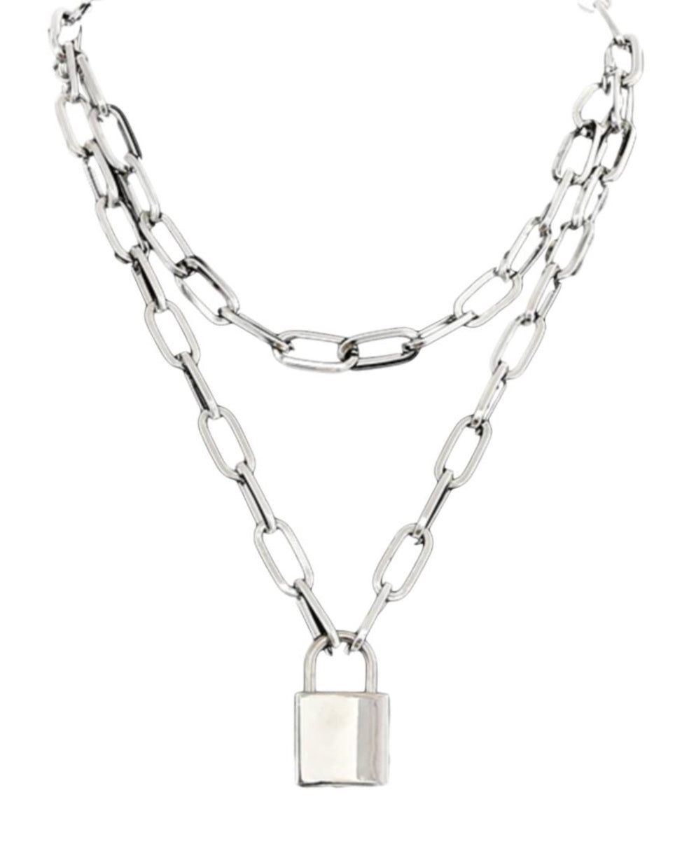 Silver Lock & Key Necklace – Rave Wonderland