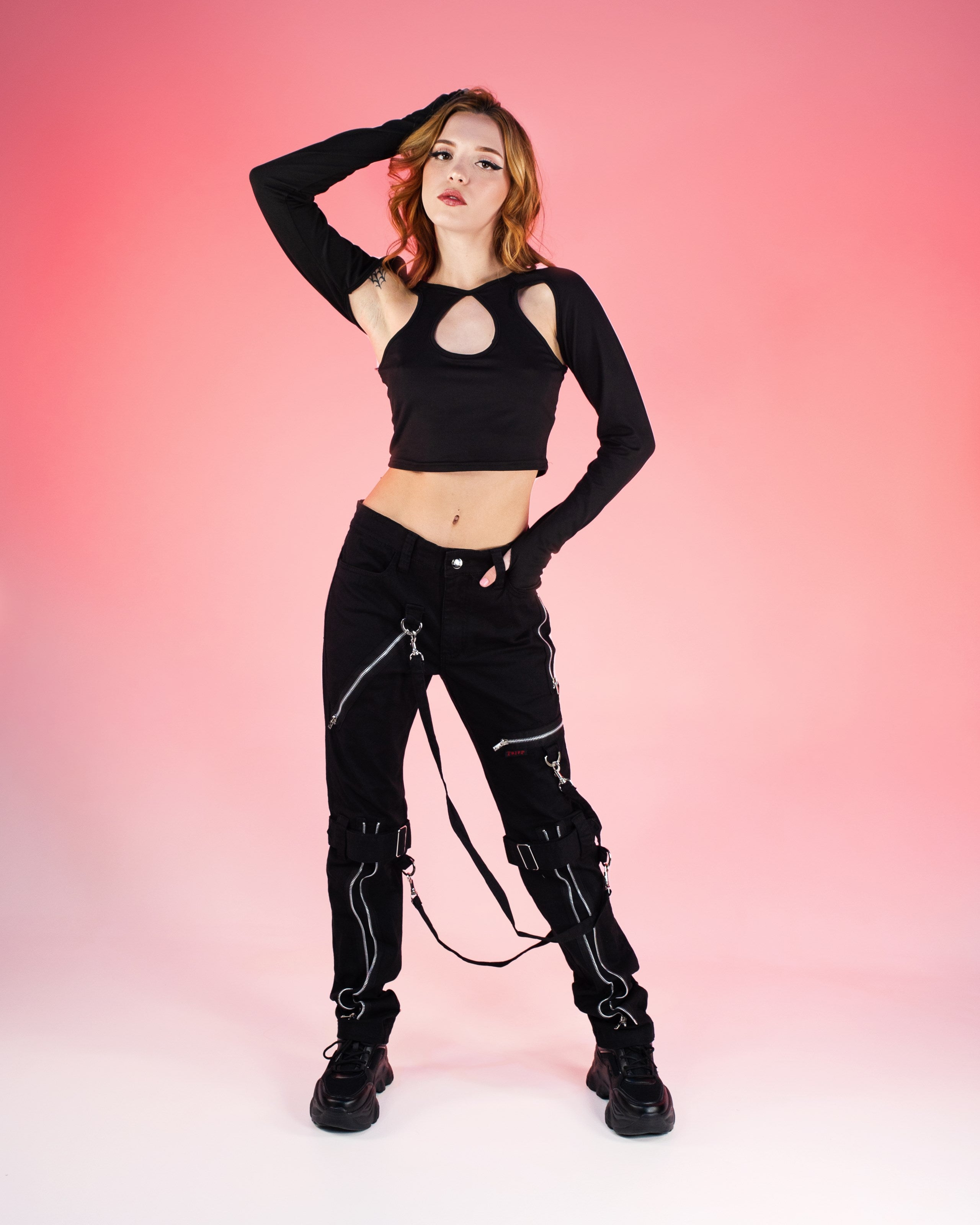 Tripp NYC Black/Red X-Strap Zip Off Pants – Rave Wonderland