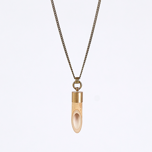 nature bamboo brass necklace #1