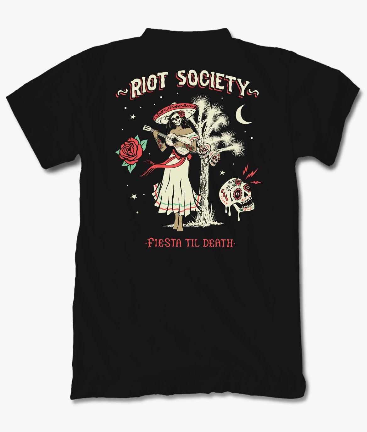 Image of Fiesta Til Death Skull Mens T-Shirt