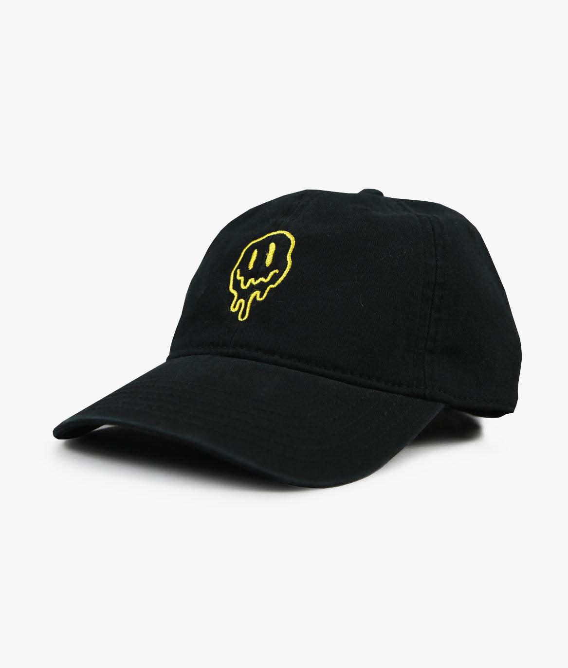 Happy Face Drip Embroidered Womens Dad Hat