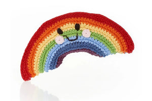 Knitted Rainbow Rattle - Lucia's World Emporium