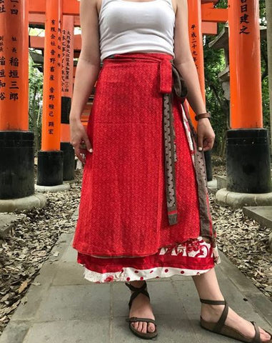 recycled sari wrap skirt