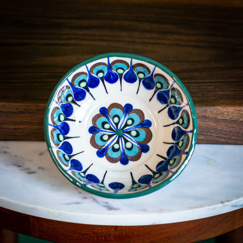 guatemalan blue pattern salsa bowl