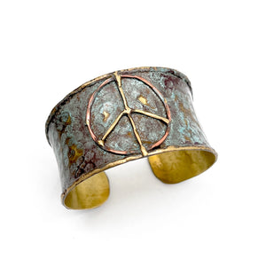 Rustic Blue Peace Sign Cuff - Lucia's World Emporium