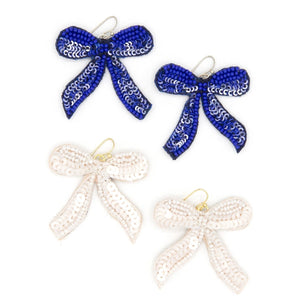 Beaded Bow Earrings - Lucia's World Emporium