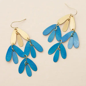 Teal Chameli Chandelier Earrings - Lucia's World Emporium