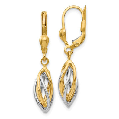 Two Tone Multi Loop Dangle Earrings, 14 Karat Gold | Gold Jewelry Stores Long Island - Fortunoff Jewelry