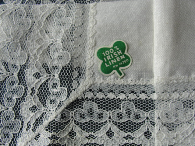 vintage irish linen handkerchief