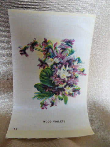 LOVELY Antique Printed Silk Flowers, Violets,Floral Silks, Antique Quilt Silks, Craft Silks,For Fine Sewing Quilting Projects or Frame It For Shabby Chic Romantic Cottage Décor