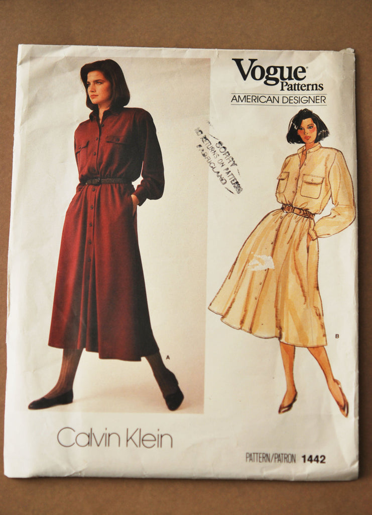 Calvin Klein 1980s Retro Dress Pattern Vogue American Designer Pattern – A  Vintage shop