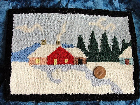 Antique GRENFELL Canada Hand Made PRIMITIVE Hooked Rug Miniature Mat C ...