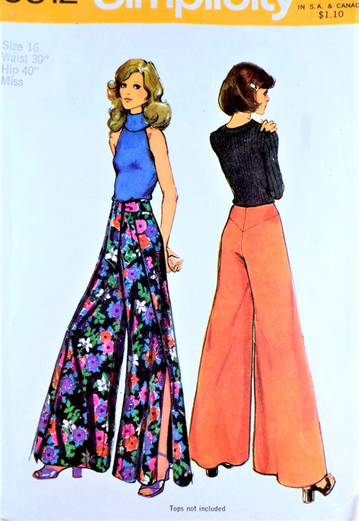 FAB 70s Wrap and Tie Pants Pattern SIMPLICITY 5312 Palazzo Pants,Wrap ...