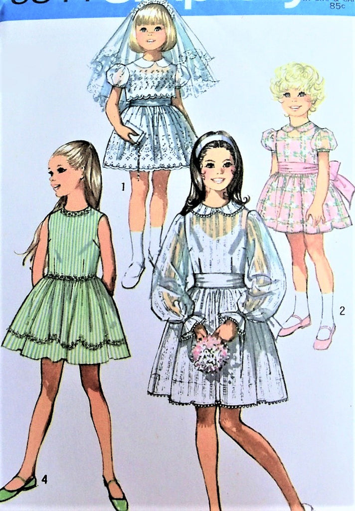 70s CUTE Little  Girls  Toddler Fancy Party Dress  Pattern  