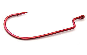 Owner Worm Offset Shank Hooks (Wide Gap) Red 1/0