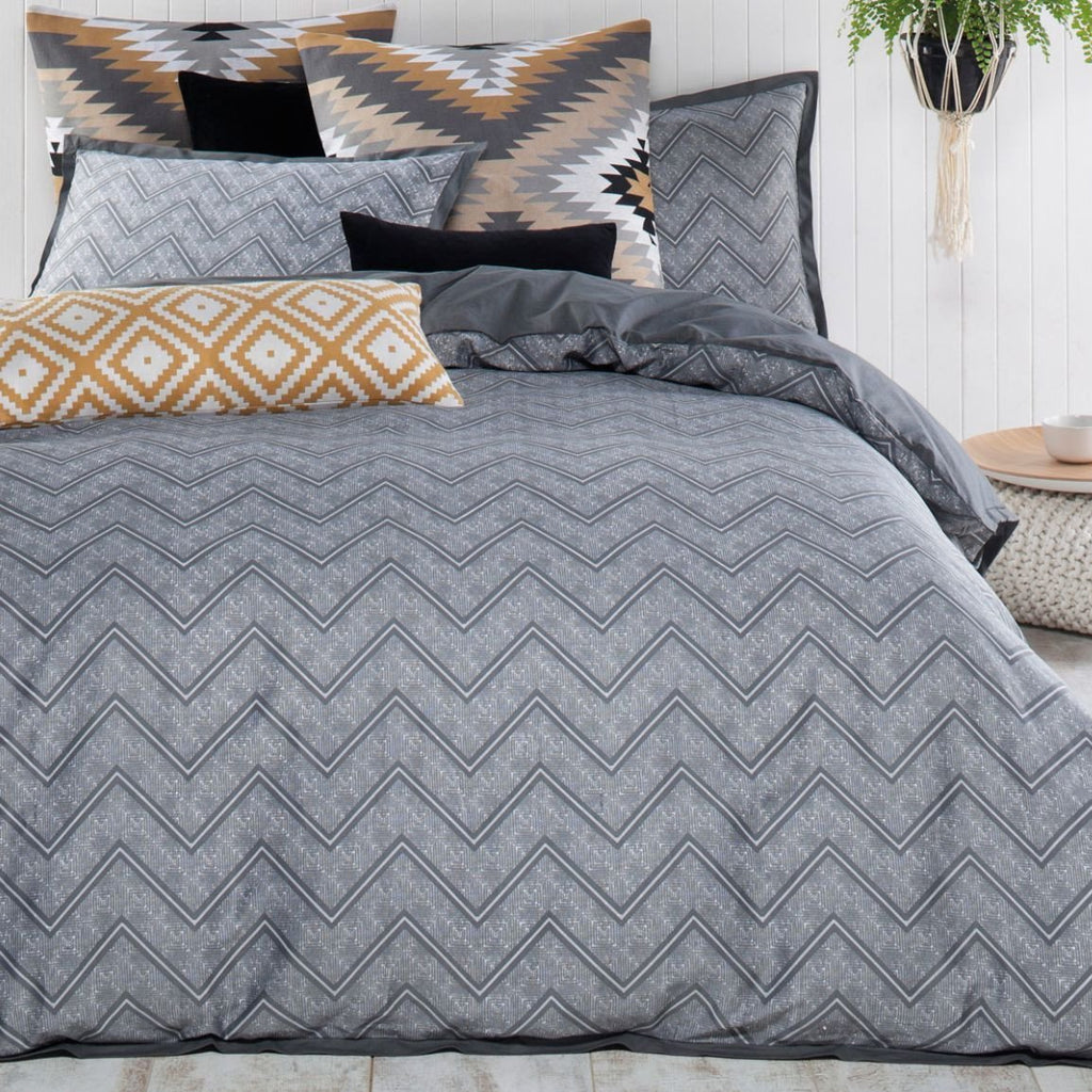 Charcoal Asha Quilt Cover Sets – Lovely Linen
