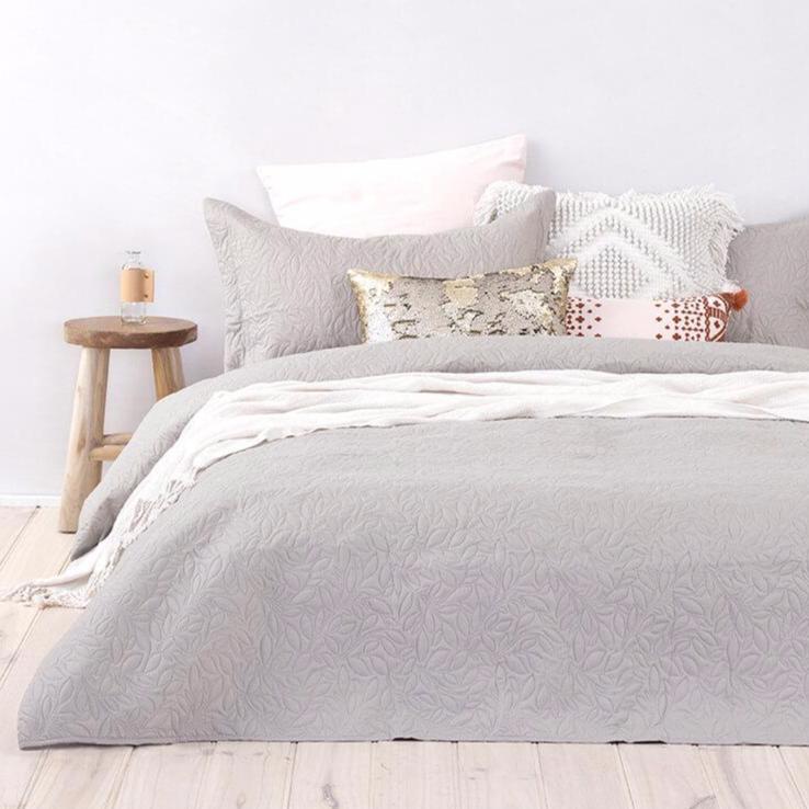 Ash Botanica Coverlet Bedcover Bedspread Set Lovely Linen