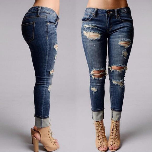 NEW STYLE FASHION JEANS FULL LENGTH PENCIL PANTS ZIPPER – whaonck