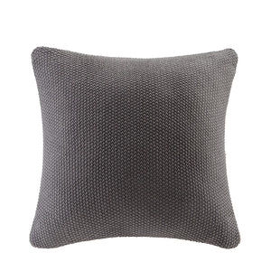 Bree Knit Euro Pillow Cover - Charcoal
