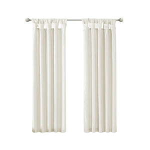 Emilia Twist Tab Lined Window Curtain - White