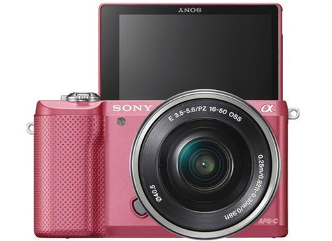 Sony Alpha A5000 ILCE-5000L with 16-50mm Lens Pink Mirrorless Digital Camera