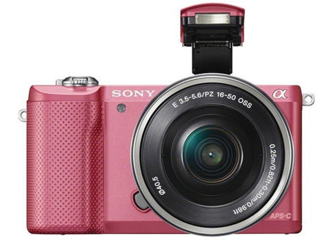 Sony Alpha A5000 ILCE-5000L with 16-50mm Lens Pink Mirrorless Digital Camera