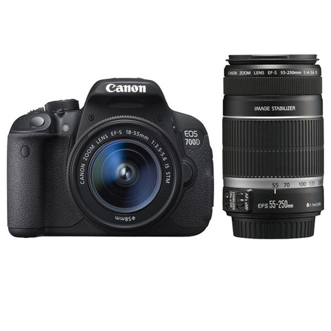 Canon EOS 700D Kit with EF-S 18-55mm IS STM and 55-250mm IS STM Lens Black Digital SLR Camera