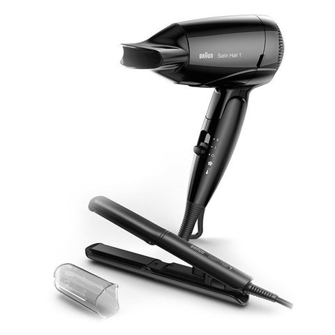 Braun Satin-Hair 1 Style & Go Hair Dryer HD130 with Dryer Iron Hair Straightener ST100 Kit Set