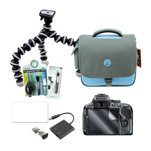 Travel Bundle Pack (Cleaning Kit, Lenspen, Screen Protector, Tripod, Flash Drive, Card Reader, Camera Bag)