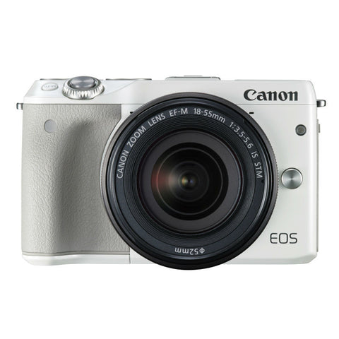 Canon EOS M3 with EF-M 15-45mm f/3.5-6.3 IS STM Lens White Digital SLR Camera