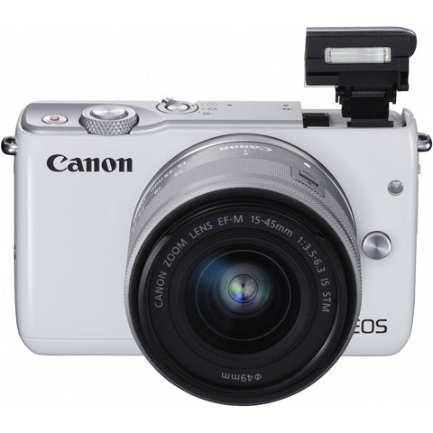 Canon EOS M10 with EF-M 15-45mm f/3.5-6.3 IS STM Lens White Digital SLR Camera