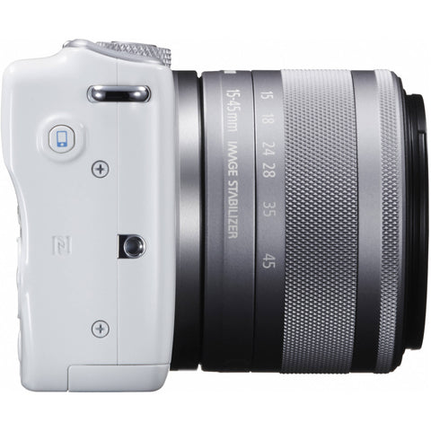 Canon EOS M10 with EF-M 15-45mm f/3.5-6.3 IS STM Lens (White)