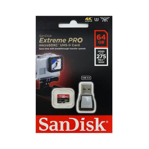 SanDisk Extreme Pro 64GB SDSQXPJ-064G-GN6M3 MicroSDXC Memory Card