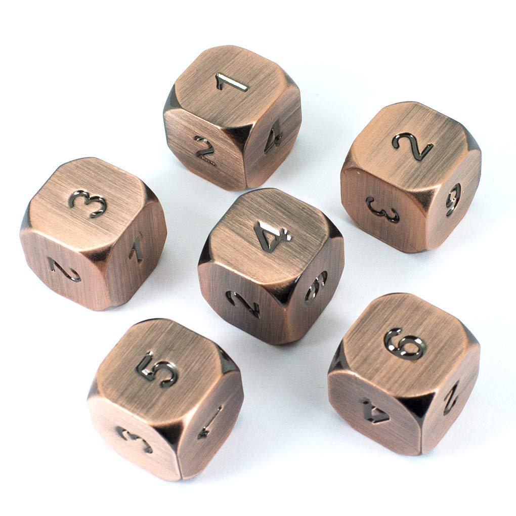 Bronze Metal D6 Dice Set Of Six Antique Finish – Paladin Roleplaying