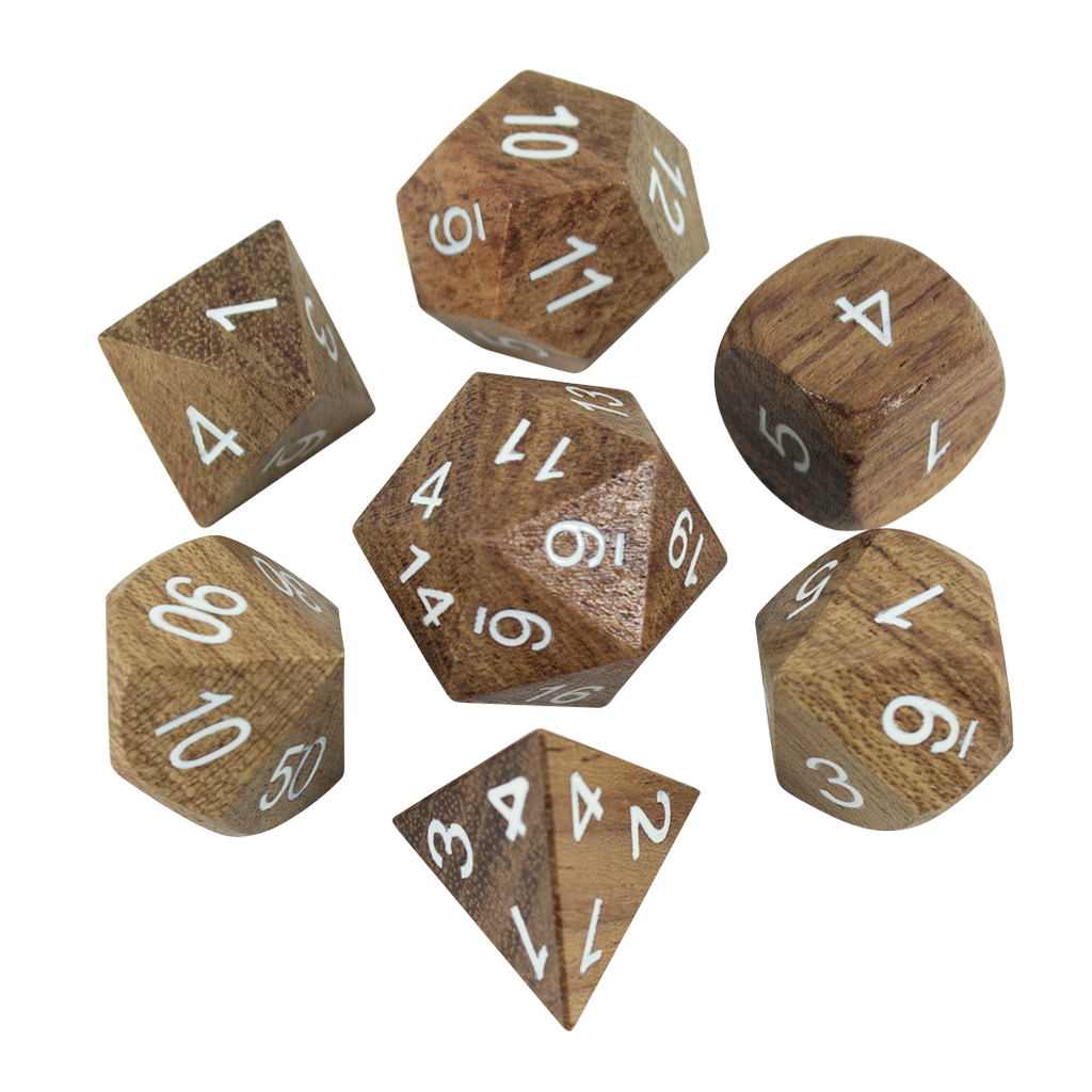 'Wildwood' Wooden DnD Dice - Full RPG Dice Set - Rosewood – Paladin