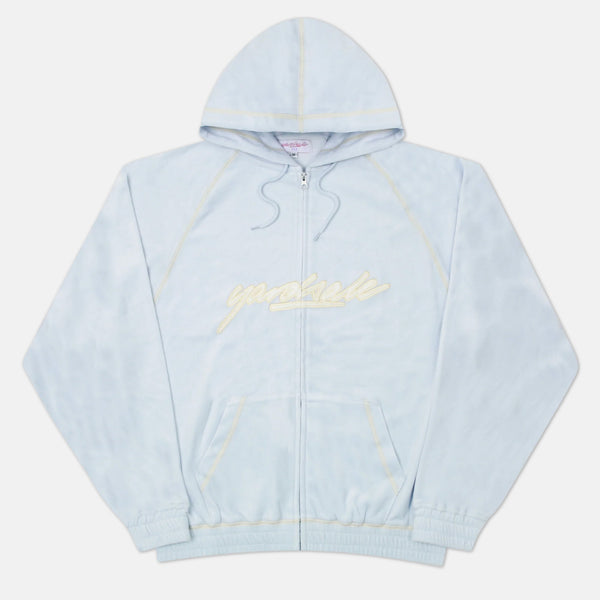 Yardsale - Bay Zip Hooded Sweatshirt - White / Blue | Welcome