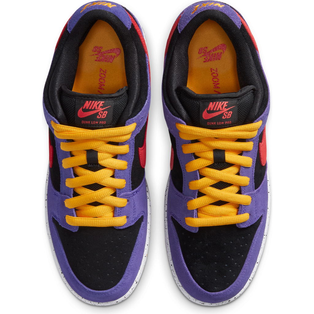 nike sb dunk low pro black sunburst varsity purple